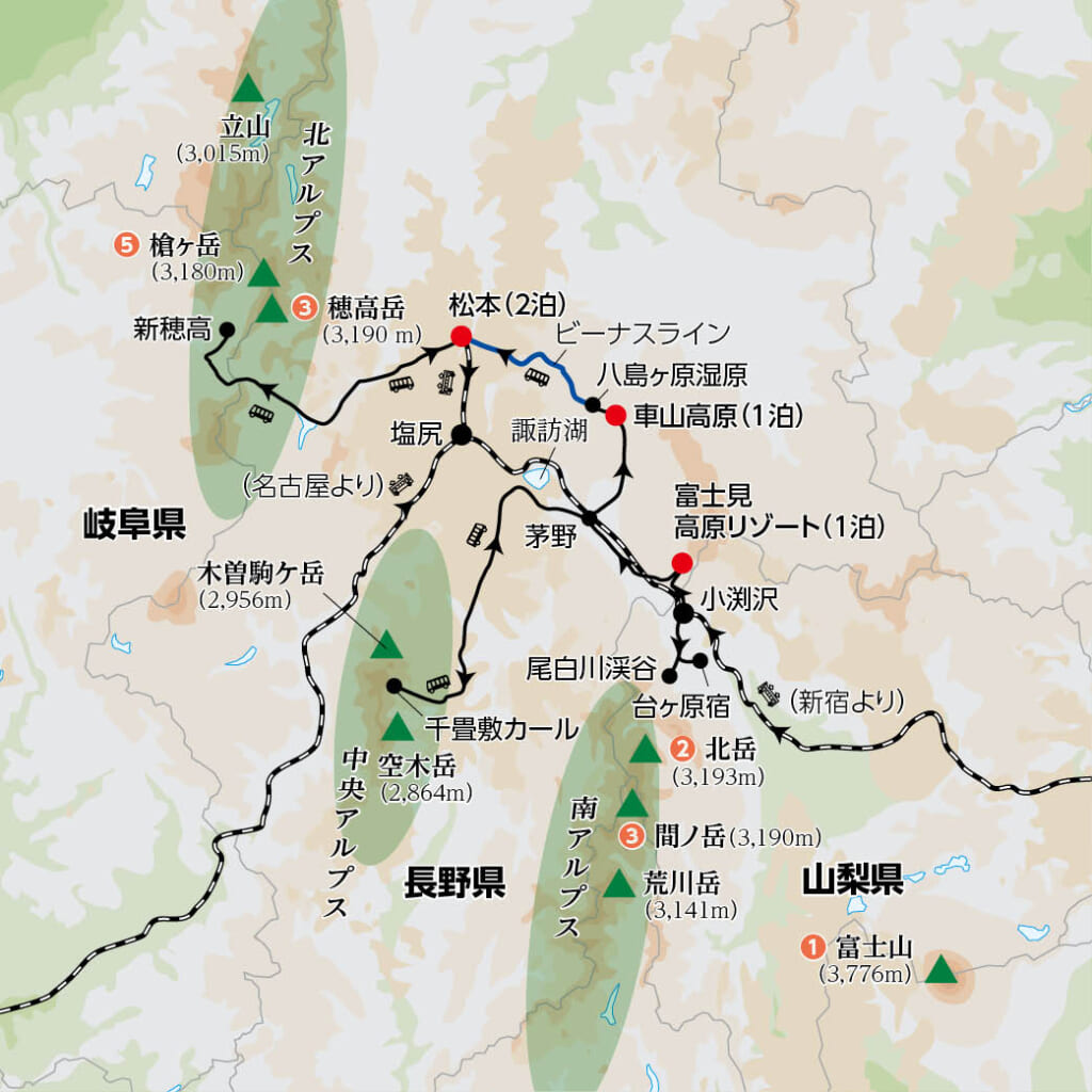 夏の信州 日本アルプス縦走の旅 5日間 ワールド航空サービス