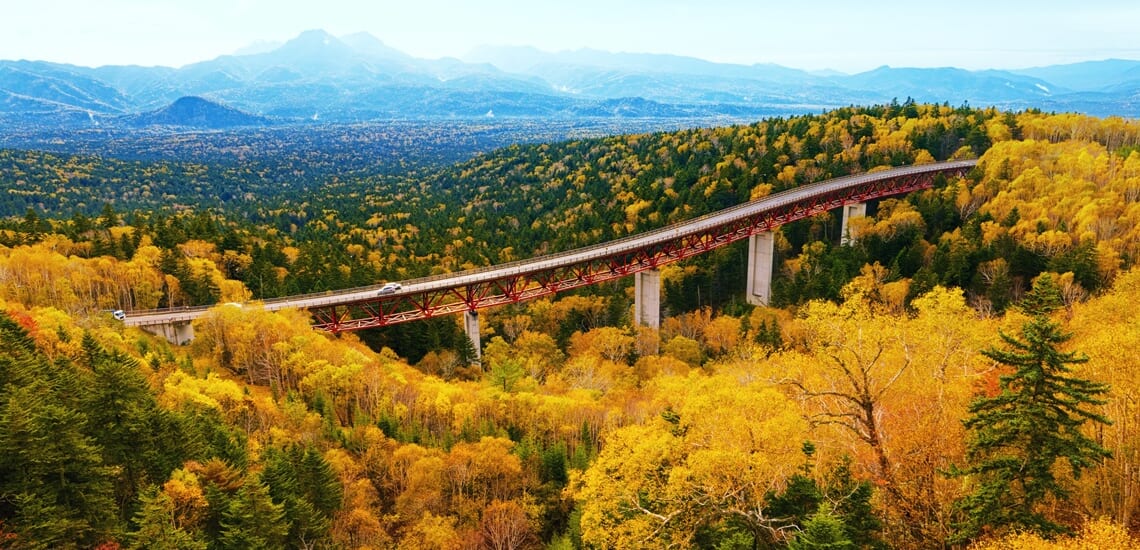 圧倒的秋の絶景 大雪山の紅葉と深紅の能取湖【4日間】